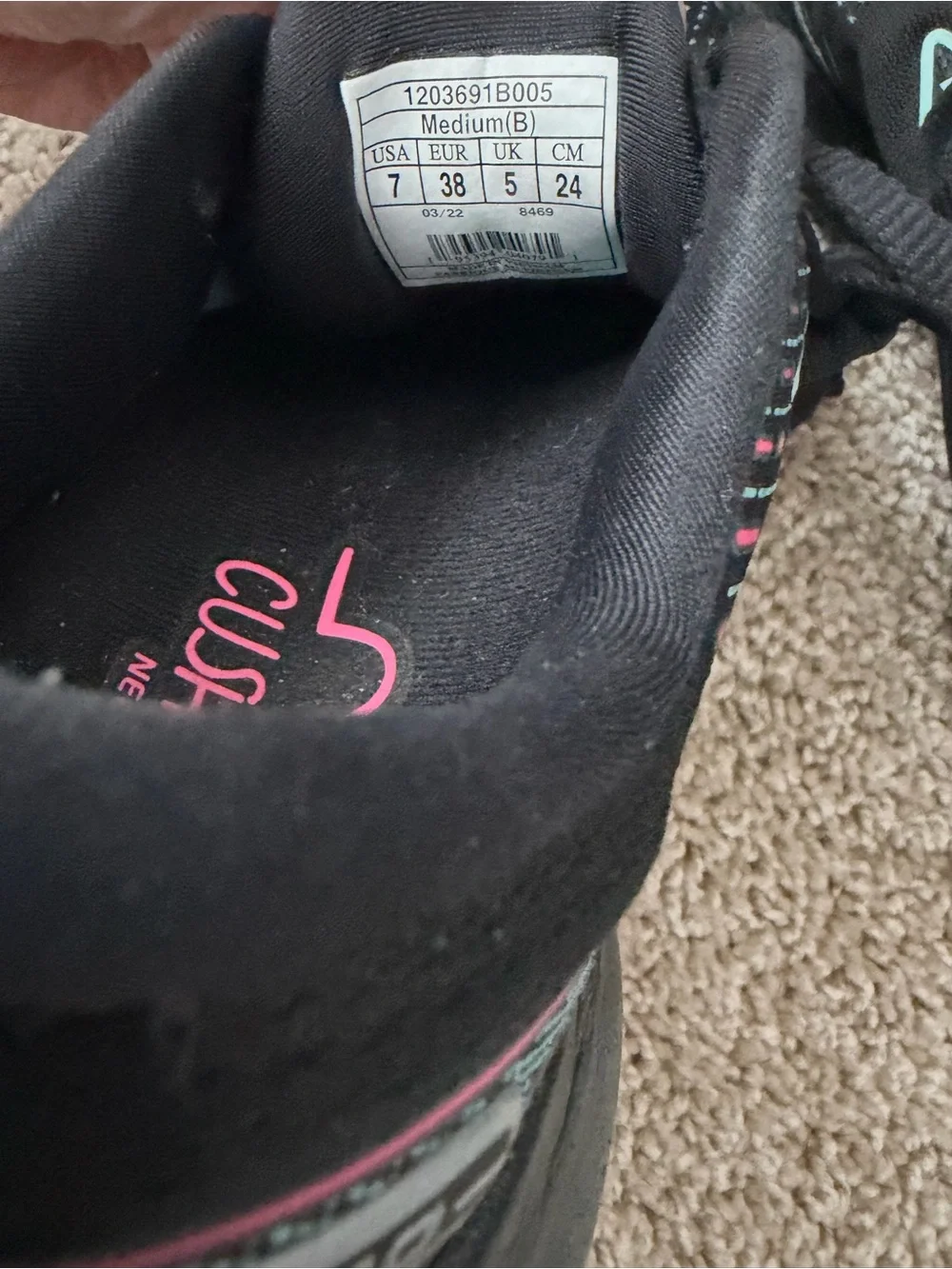 Brooks Glycerin 20 Women’s Running Shoes Black Blue Pink Size 7 Athletic